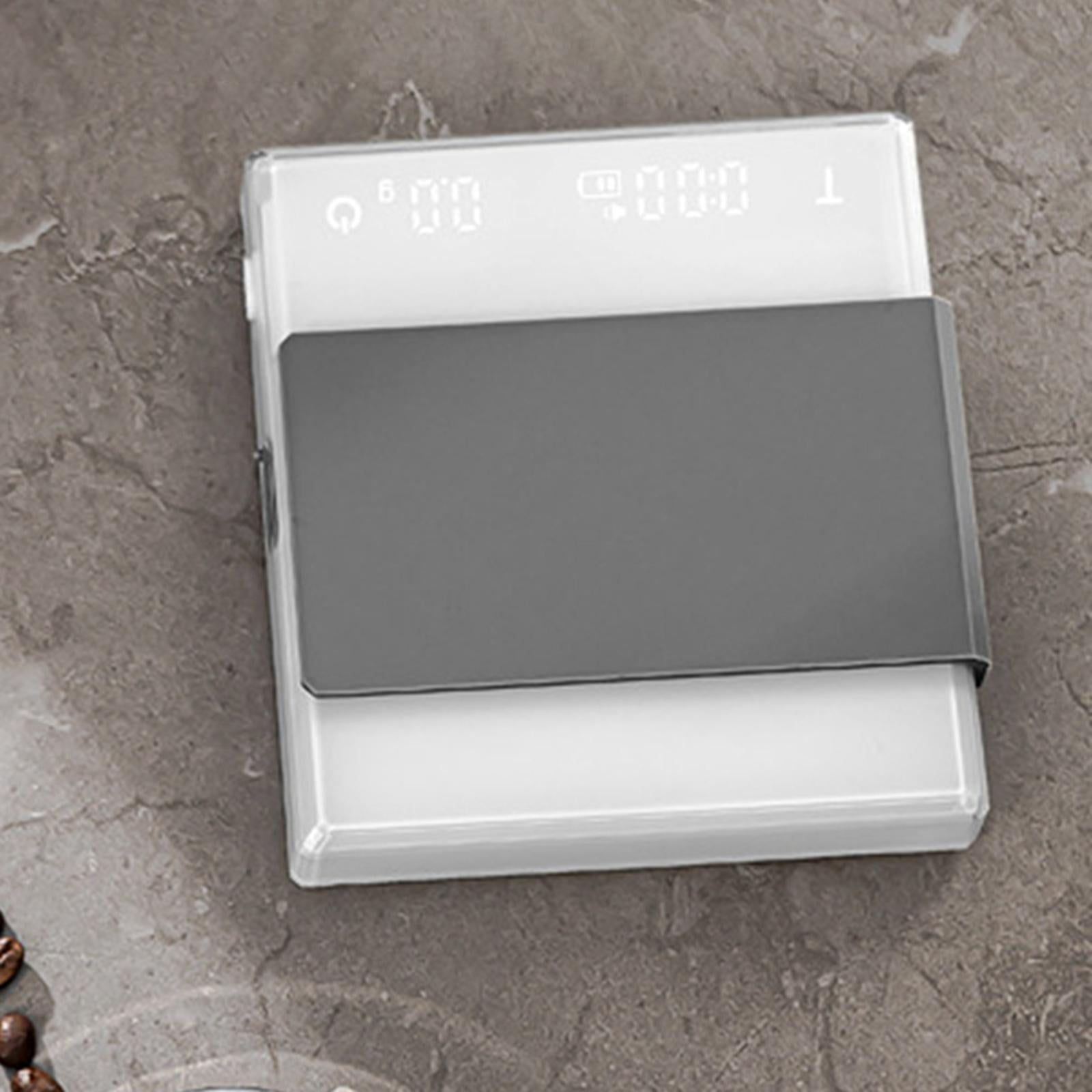 Kitchen Coffee Scale with Timer, Electronic Weighing Scale, with Waterproof Pad, USB Small Food Scale Smart Coffee Scale for Home Kitchen White