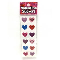 Smiley Face Hearts Valentine's Day Holiday Party Favor Decals Scrapbook Stickers