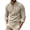 #04 Khaki 【Mix, Match & Rotate: Stock Up on Daily Colors】, variant on Men's Linen Shirts Long Sleeve Beach Casual Pullover Tops, Relaxed Fit Lace-Up Mandarin Collar Boho Shirts, S-3XL