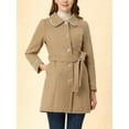 thumbnail image 5 of INSPIRE CHIC Women's Winter Elegant Contrast Color Lapel Collar Long Trench Coat, 5 of 7