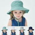 thumbnail image 4 of Otqutp Toddler Girl Bucket Cap Bucket Hat Solid Cap Boys Hat Baby Sun Hat Kids Beach Hats Wide Brim Outdoor Play For 0 to 12Years, 4 of 6