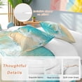 thumbnail image 2 of 3 Piece Teal Beach Duvet Cover Set Full Size, Microfiber Comforter/Quilt Cover with Corner Ties and 2 Pillowcases, Summer Ocean Coastal Nautical Seaside All Season Soft Bedding with Zipper Closure, 2 of 8