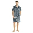 Vulcanodon Mens Cotton Pajama Short Set, Button Down Pajama Set for Men