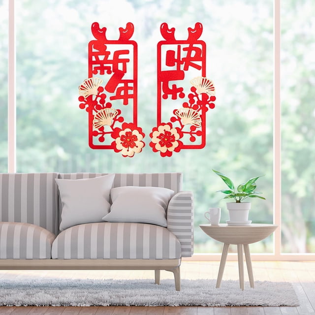 Chinese New Year Chunlian Spring Festival Wall Window Sticker Decals for Bedroom A