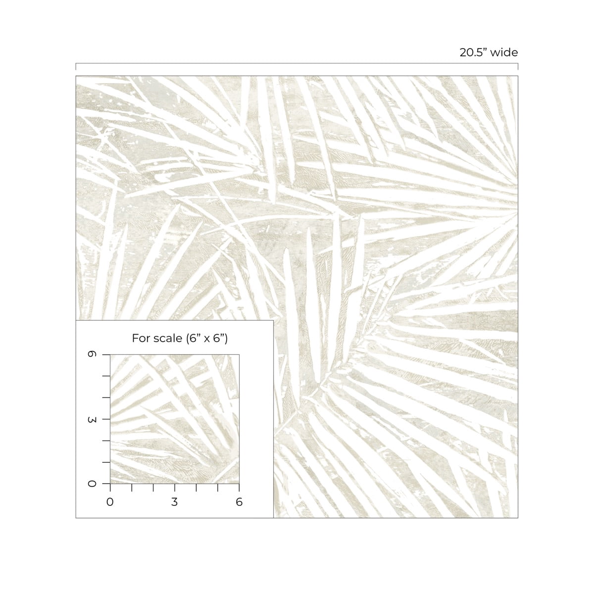Stacy Garcia Home Natural Fossil Palm Peel and Stick Wallpaper - 20.5 in. W x 10 ft. L Roll