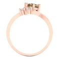 thumbnail image 4 of 0.87 ct Round Cut Simulated Champagne Diamond 3 Stone 18K Rose Gold Womens Engagement Ring, 4 of 5