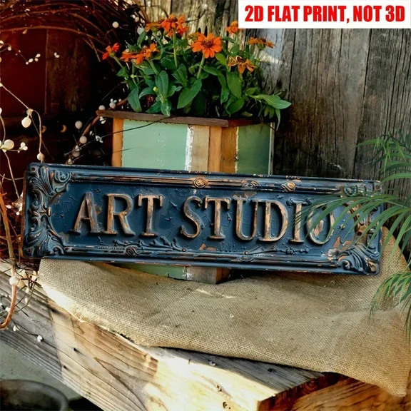 Rustic Art Studio Metal Tin Signs 4X16 Vintage Wall Decor Office Bar Cafe Garage