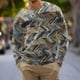 thumbnail image 5 of Men's T Shirt Graphic Abstract Neck Clothing Apparel Outdoor Long Sleeve Print Fashion Designer Vintage 2XL, 5 of 5