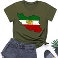 thumbnail image 5 of Camiseta de Manga Corta Impresa de Cuello Alto para las Mujeres, Tops de Cuello Redondo para las Mujeres Mezcla de Poliéster de Spandex de Uso Diario Casual, 5 of 5