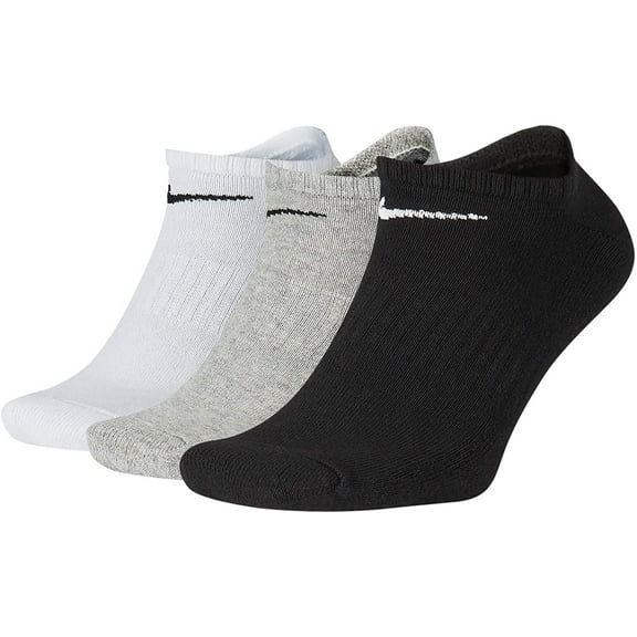 Nike Everyday Cushion No Show Socks, Unisex Nike Socks with Sweat-Wicking Technology Pack of 3 Pairs of Socks, Multicolor - Color, Medium