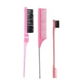 thumbnail image 1 of Peine de cola puntiaguda para peluquería, peine de tres filas para el cabello, peine de doble cabezal para peinar, cepillado de dientes, cepillado de cejas, cepillado de maquillaje, cepillo para, 1 of 2