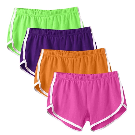 OIUUAK 4PC Shorts For Women Casual Summer Sports Yoga Shorts Workout Athletic Running Gym Shorts, real essentials womens shorts, gym shorts women pack, essential shorts