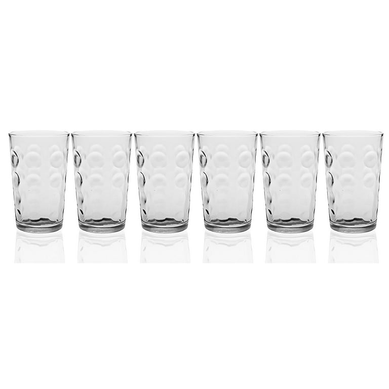 Bezrat Set of Six 7oz Heavy Base Water & Beer Glasses, Size: One size, Clear
