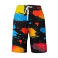 thumbnail image 4 of Xysaqa Mens Shorts Drawstring Elastic Waist Casual Shorts with Pockets Fashion Print Men's Pull-On Pajama Shorts Athletic Lounge Short Pants （Available In Big & Tall) Clearance Colorful M, 4 of 6