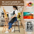 thumbnail image 2 of H Frame Easel, French Easel with Drawer, Solid Beech Wood Easel, Painting Canvas Holder Stand, Tilts Flat Artist Easel, Height Angle Adjustable-Wooden Color, 2 of 8