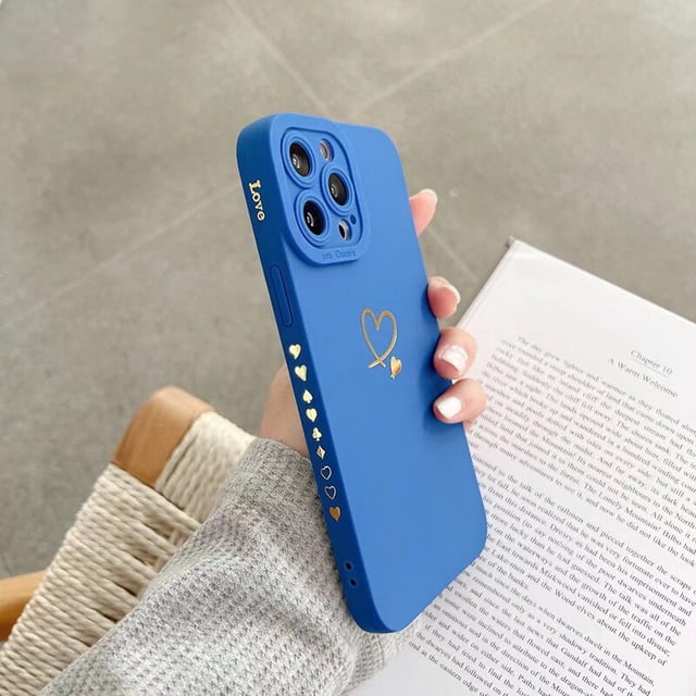 Funda de teléfono de TPU estilo coreano para iPhone, carcasa de Color caramelo para iPhone 14 Pro Max, 13, 12, 11 Pro, XS Max, X, XR, SE 2020, 7, 8, 14 Plus, corazón de amor Fivean unisex
