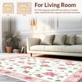 thumbnail image 2 of ODIKA 2'x3' Machine Washable Non-Slip Area Rug, Radiant Light Pink Floral Artistry High Traffic Rug, White, 9839, 2 of 7
