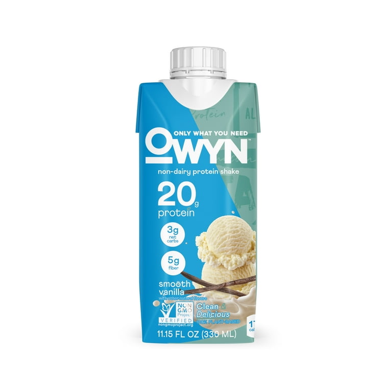 OWYN Plant Based Protein Shake, Vanilla, 20g Protein, 11.15 fl oz, 4 Pack