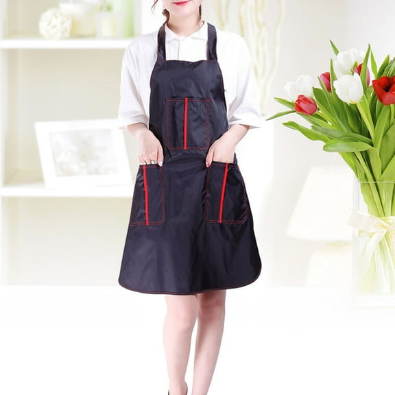 Yardwe 1Pc Black Barbers Aprons with Quick Drying Lightweight Material Comfortable for Salon Work