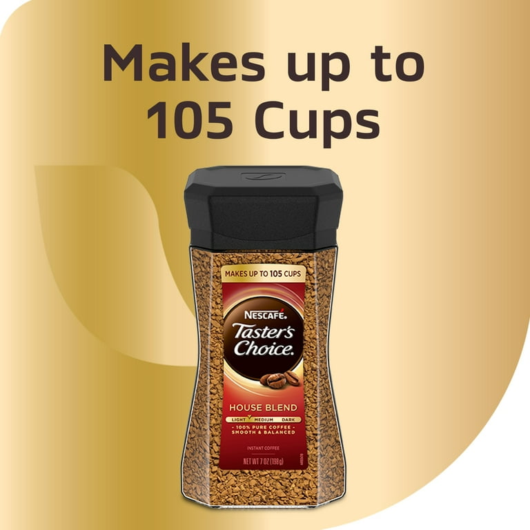 Nescafé Taster's Choice House Blend, Natural Light Medium Roast Instant Coffee, 7 oz