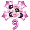 thumbnail image 1 of Juego de vajilla de decoración para fiesta de cumpleaños, telón de fondo de estrella de Super estrellas, color negro y rosa, suministros para Baby Shower, 1 of 4
