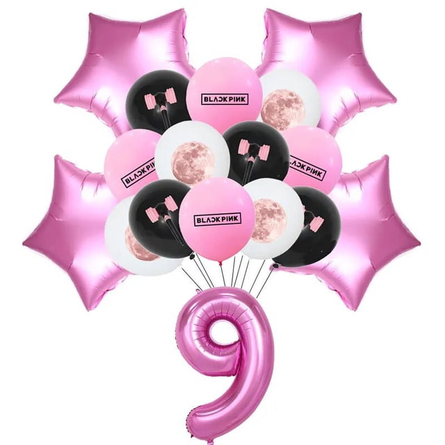Juego de vajilla de decoración para fiesta de cumpleaños, telón de fondo de estrella de Super estrellas, color negro y rosa, suministros para Baby Shower