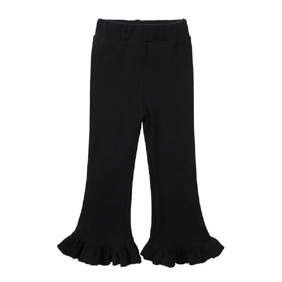 Godderr 12M-8Y Toddler Girls Flare Pants Newborn Stretchy Flare Pants with Kids Cotton Blend Solid Color Spring and Autumn Leggings Pants