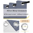 thumbnail image 6 of Farmhouse Navy Blue White Striped Blackout Curtains 63 Inches Long for Bedroom, Modern Stripes Thermal Insulated Room Darkening Black Out Window Curtain Panels Grommet Drapes for Living Room, 6 of 8