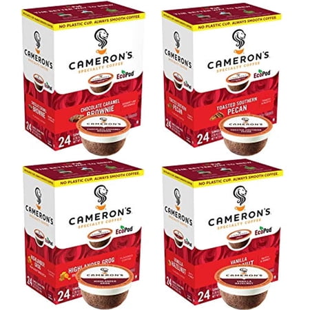 Camerons Coffee Single Serve Pods, Vanilla Hazelnut, Highlander Grog, Chocolate Caramel Brownie, Toasted Southern Pecan, Variety Pack, 96 Count