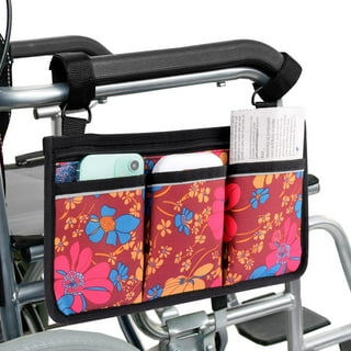 Ardour Wheelchair Bag (Armrest, Back Handle) - Walker Storage Pouches - Waterproof Wheel Chair & Walker Accessories Organizer