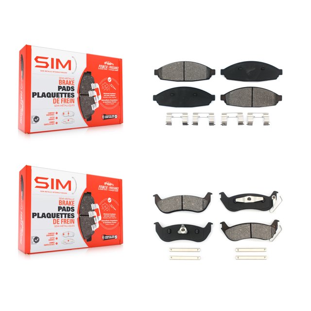 SIM Front Rear Semi-Metallic Brake Pads Kit for Car Ford Crown Victoria Lincoln Town Mercury Grand Marquis Marauder KSM-100427