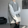 thumbnail image 4 of YLSDY Sweater Vests for Men Fashion Y2k Side Button Sleeveless V Neck Vest Relaxed Fit Plus Size Knit Waistcoat Mens Clothes Gray XXXXXL, 4 of 4