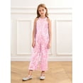 thumbnail image 5 of Raenseen Kids Girls Shiny Sequins Jazz Latin Dance Jumpsuit Sleeveless High Waist Pageant Romper Long Pants Pink 12, 5 of 7