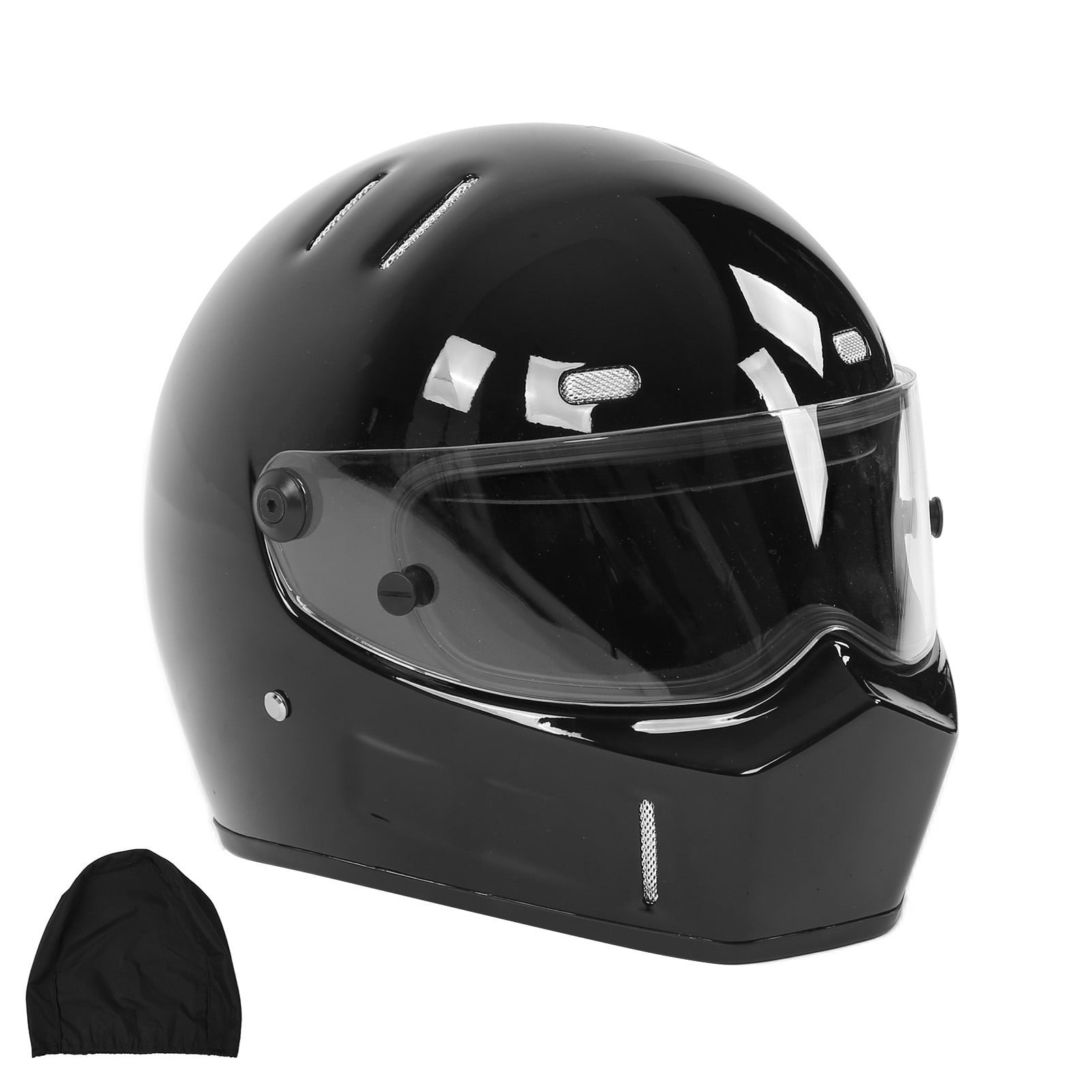 Motorcycle Protective Helmet Flip Up Dual Visor Full Face Black For