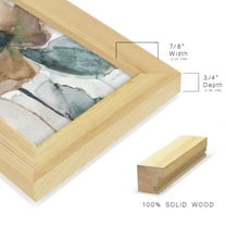 Watercolor Poppy I -Framed Print w/glass-Natural Wood