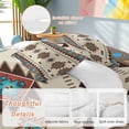 thumbnail image 4 of Retro Southwest Texture Queen Size Comforter Set, Classic Brown Retro Art Bedding for All Seasons, 4 Pcs Bed Set, 1Quiltcover (90"x92") ,1Sheet(94"x116"), 2Pillowcases (30"x20"), 4 of 9