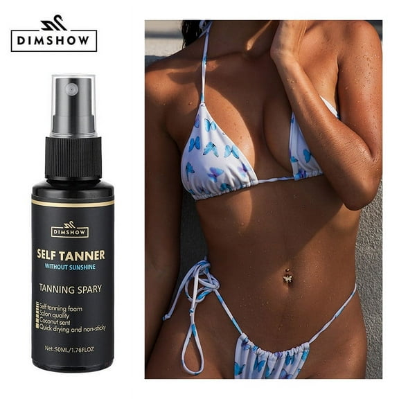 SDJMa Self Tanner Sunless Tanner Mousse Tanning Spary - Quick drying and non-sticky Coconut Sent No Fake Tan Smell, No Added Nasties, Vegan, Cruelty Free, 50ml