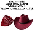 thumbnail image 3 of dPois Children Cowboy Cowgirl Accessory Set Paisley Bandanna Scarf with Western Cowboy Hat Kids Pink One Size, 3 of 3