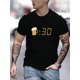 thumbnail image 1 of Camiseta de manga corta con cuello redondo y estampado de dígitos para hombre. Camiseta de manga corta con cuello redondo para uso deportivo., 1 of 6