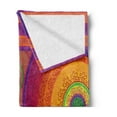 thumbnail image 2 of Oriental Soft Flannel Fleece Throw Blanket, Colorful Mandala Design with South Folklore Inspirations Bullseye Circles, Cozy Plush for Indoor and Outdoor Use, 70" x 90", Multicolor, by Ambesonne, 2 of 5