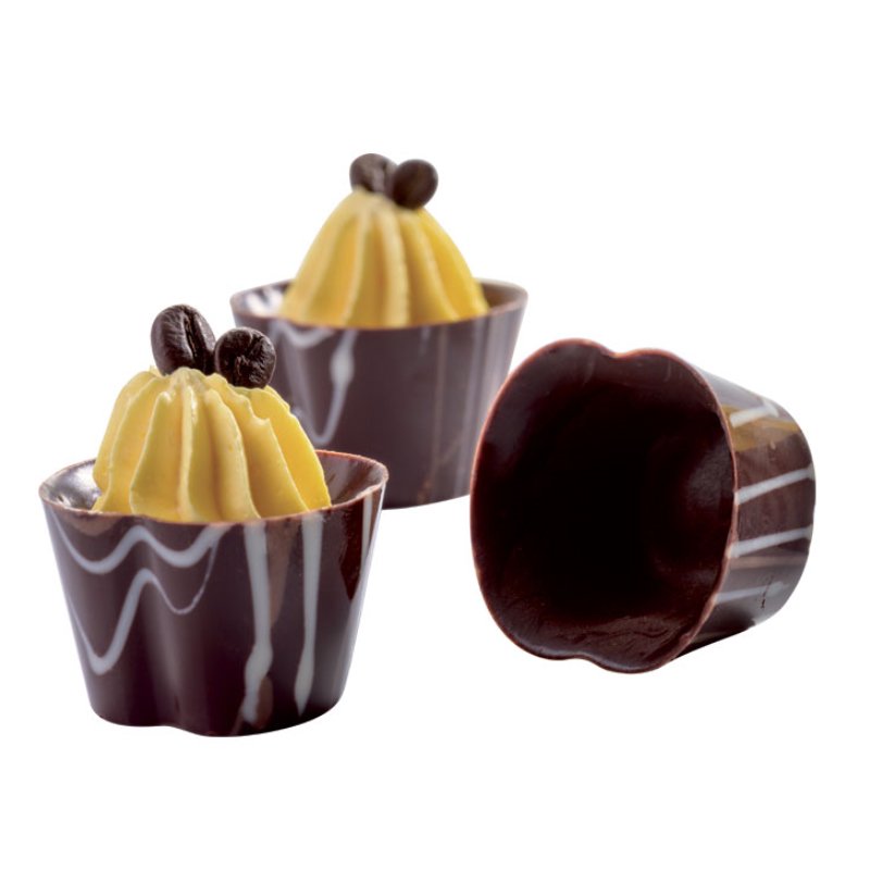 Transparent Polycarbonate Chocolate Mold, DentedRound Cup 33 x 33mm x