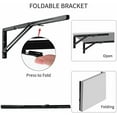 thumbnail image 3 of Folding Shelf Brackets, 24 Inch Heavy Duty L Bracket, Black DIY Collapsible Shelf Bracket for Workbench Folding Table Hinge, Max Load: 330lb, Pack of 2, 3 of 4