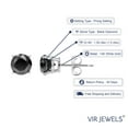 thumbnail image 3 of Vir Jewels 1.50 CTTW Black Diamond Stud Earrings 14K White Gold Round Push Backs 4 Prong Basket Female Adult, 3 of 6