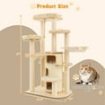 thumbnail image 3 of Gymax Wooden Cat Tree Multi-Level Kitten Tower w/ Condo Perches Scratching Posts Beige, 3 of 10