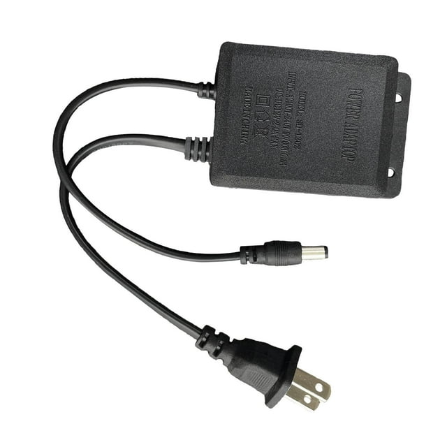 Adaptador de CA de 12 V y 2 a, cargador, enchufe de pared, transformador, cable de alimentación para tiras de luces LED, cámaras de seguridad e interr negro