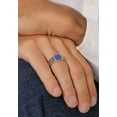 thumbnail image 5 of KUZZOI Men's Classic Gemstone Square Sodalith Signet Ring 925 Silver Size 7-11, 5 of 7