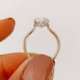 thumbnail image 3 of 3Ct Oval Cut Lab Created Diamond Women's Halo Engagement Ring 14K Yellow Gold Plated, 3 of 5