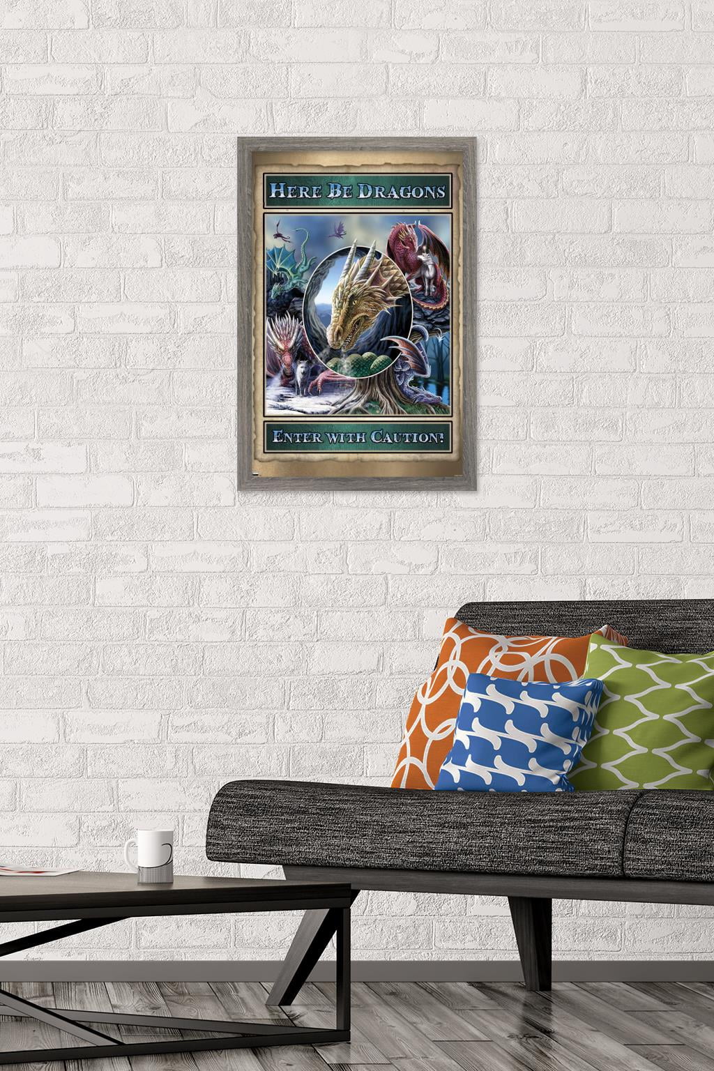 Lisa Parker - Here Be Dragons Wall Poster, 14.725" x 22.375", Framed