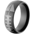 thumbnail image 2 of 8mm Half-Round Black Zirconium Ring with a Lasered Football Design, 2 of 3