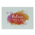 thumbnail image 1 of Colorful Cutting Board, Believe You Can Words on Warm Toned Color Splashes Slogan Design, Decorative Tempered Glass Cutting and Serving Board, Small Size, Multicolor, by Ambesonne, 1 of 1